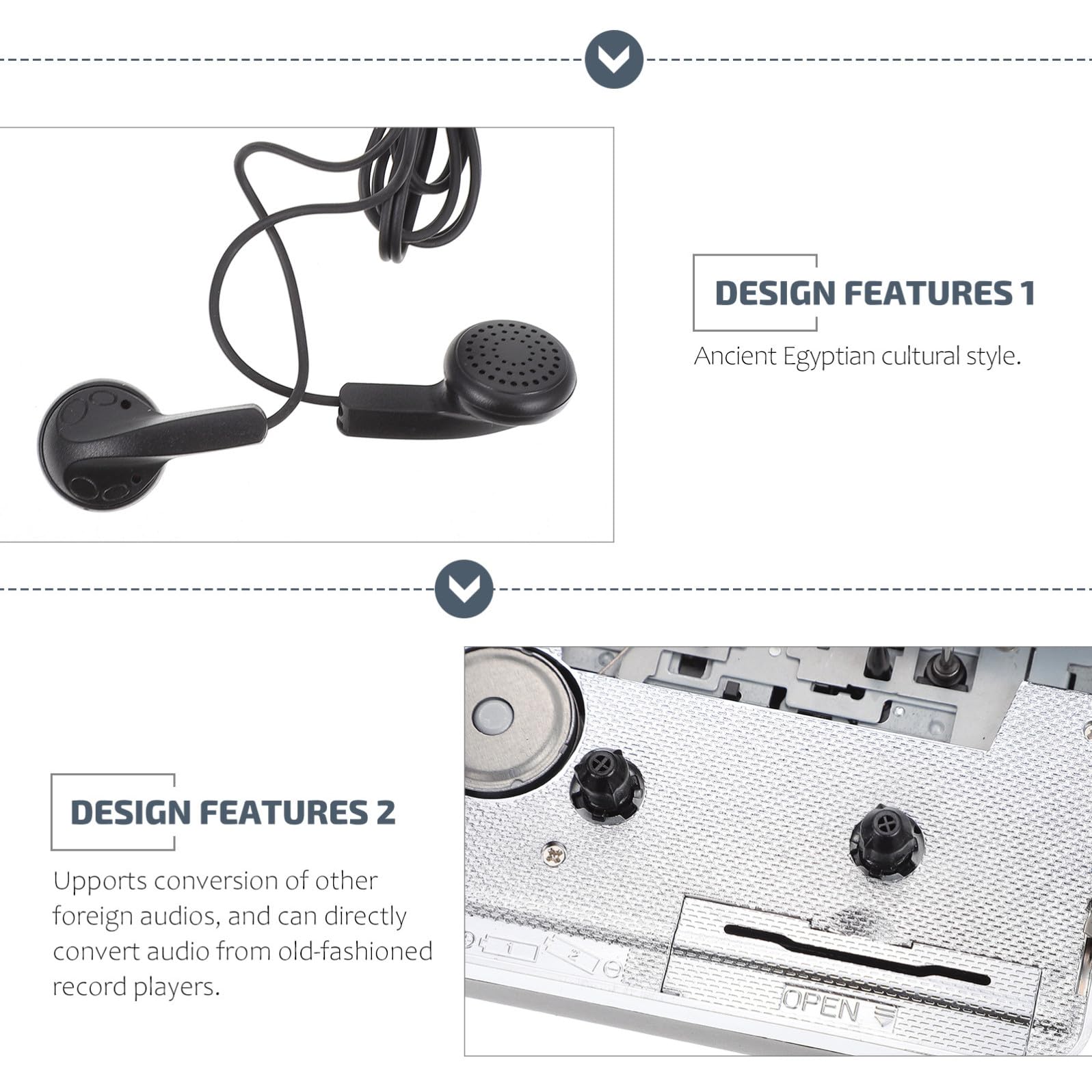 CLISPEED Musicale Cassetta USB Convertitore Audio Digitale in Mp3, Stereo, Plastico Resistente, Alimentazione 2 Batterie Aa, senza Bisogno di Software