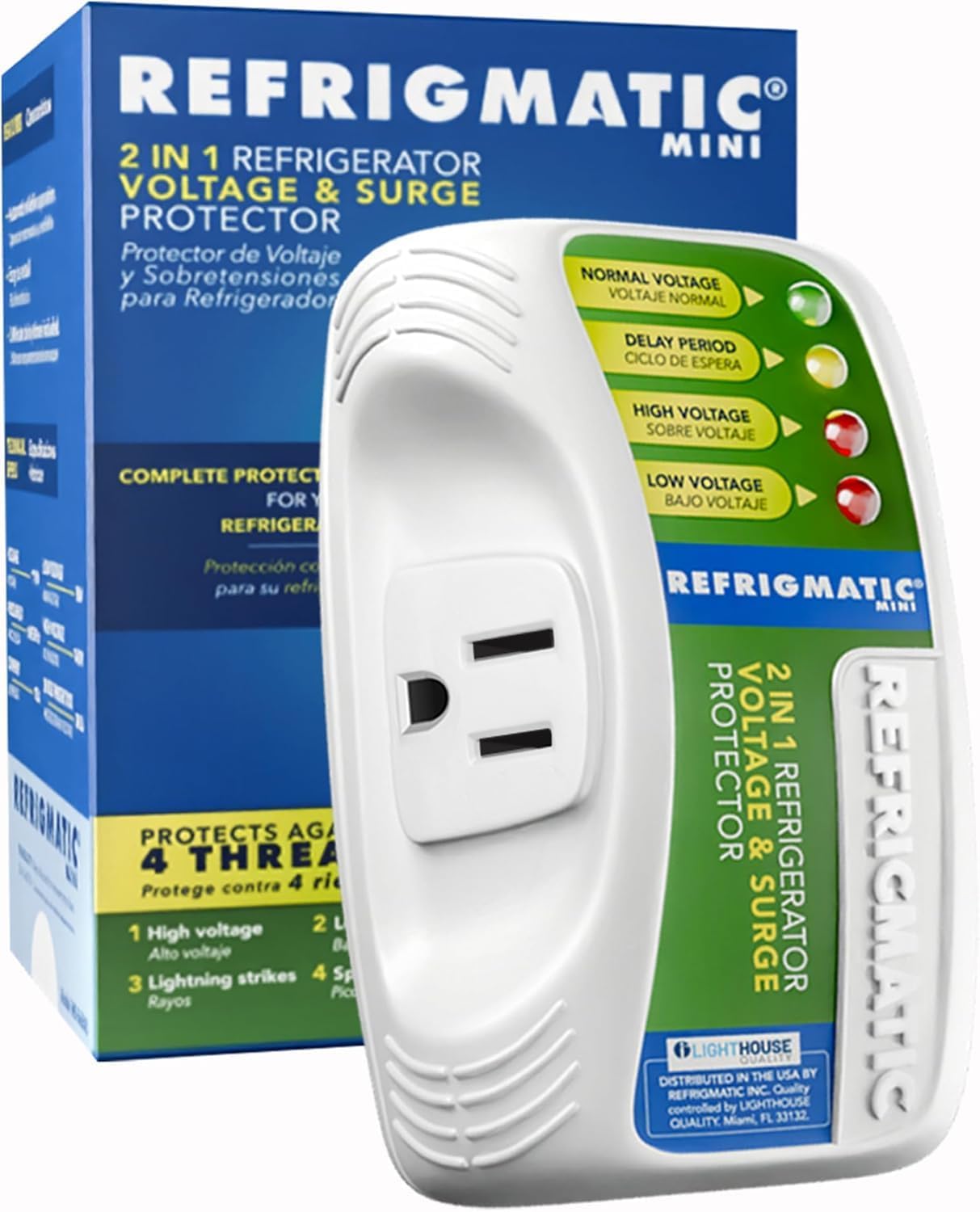 Refrigmatic WS-36300 Electronic Voltage & Surge Protector for Refrigerators Up to 27 cu. ft. Protect Your Refrigerator Against High and Low Voltage, Brownouts and Spikes.