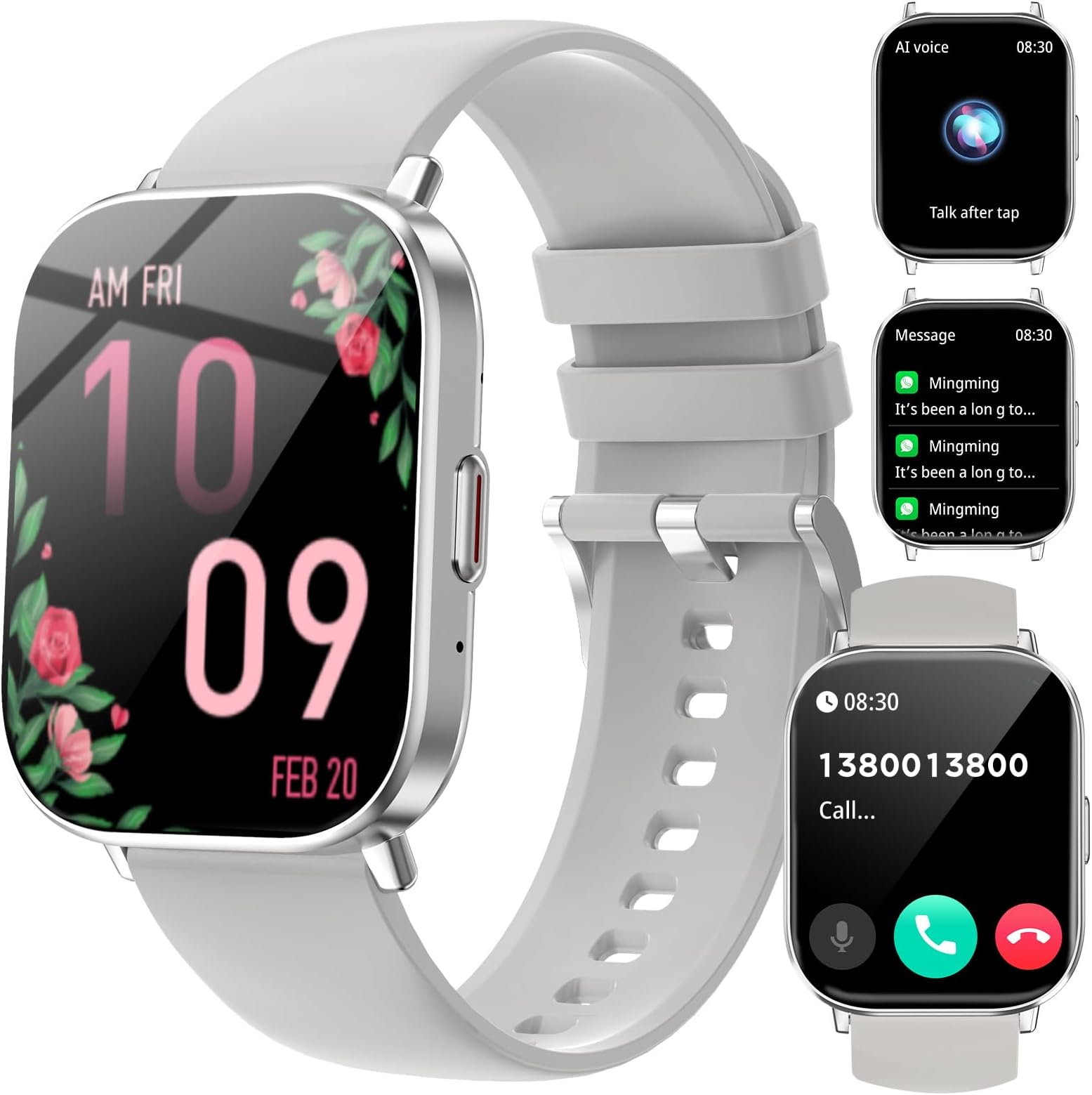 Fitoncloud Smartwatch for Women, Calls, BLE5.2, 1.27 Inch Display, Intelligent Watch with Heart Rate Monitor, SpO2/Sleep/Women's Physiology, 120 Fintness Mode, IP67 Smartwatch for iOS and