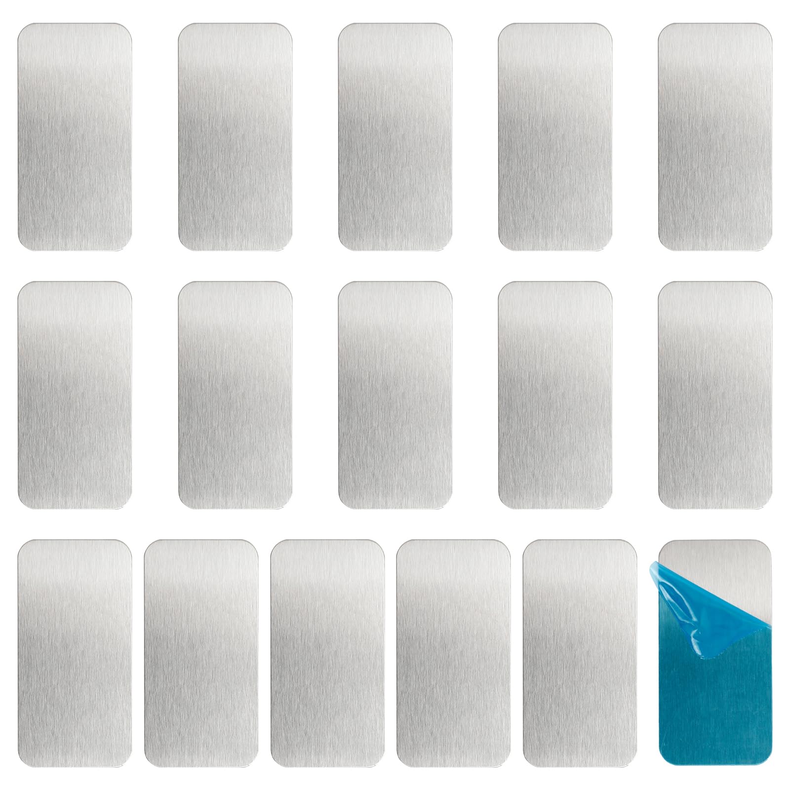 16 Pcs Adhesive Metal Plates for Magnetic Under Cabinet Lights, Stick-On