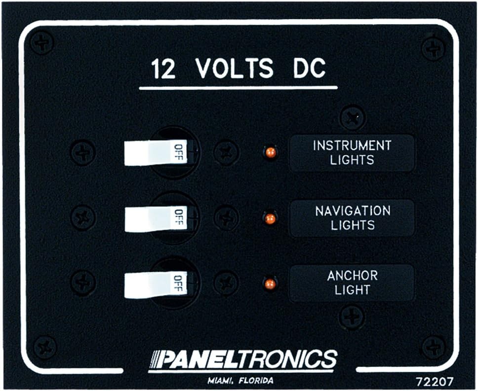 Paneltronics Standard DC 3 Position Breaker Panel w/LEDs - Circuit ...