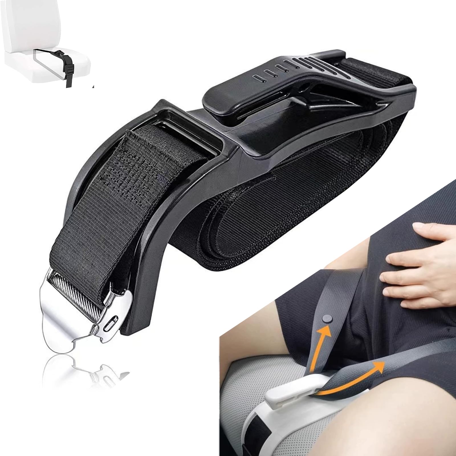 Lusinus Pregnancy Bump Strap-Seat Adjuster for Mother-Protect Belly-Prevent Compression of Abdomen (Black)