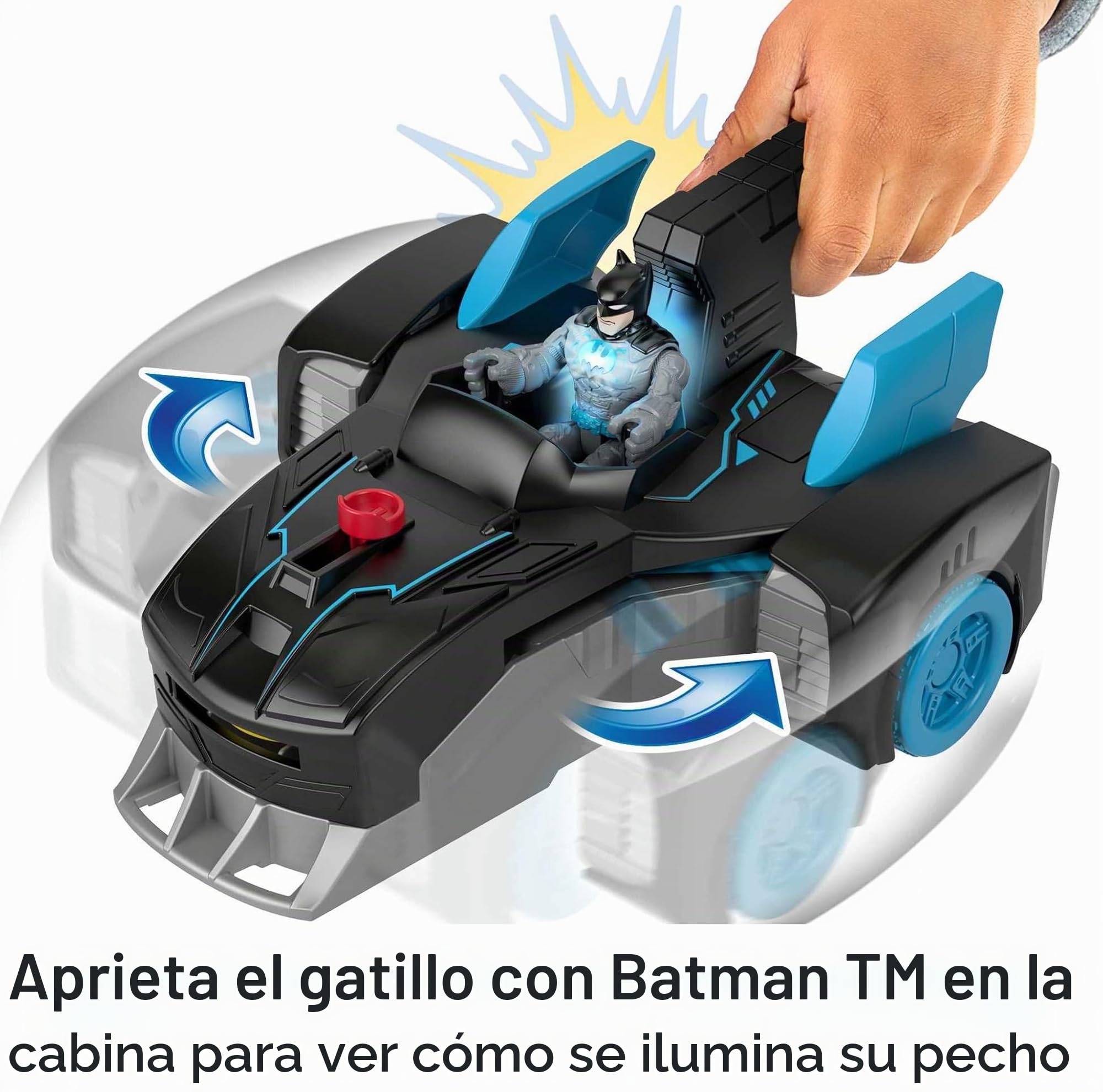 Fisher-Price - Imaginext DC Batmóvil Transformable con Batman Coche de Juguete Lanza Proyectiles con Figura , GWT24