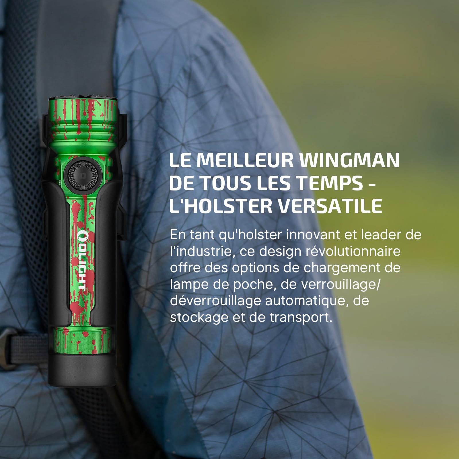 OLIGHT Seeker 4 Pro LED Rechargeable Lampe de Poche 4600 Lumens Portée 260 Mètres Ultra Puissante Militaire 5 Mode d'éclairage IPX8 Étanche Flashlight pour Sauvetage etc (Zombie Green)