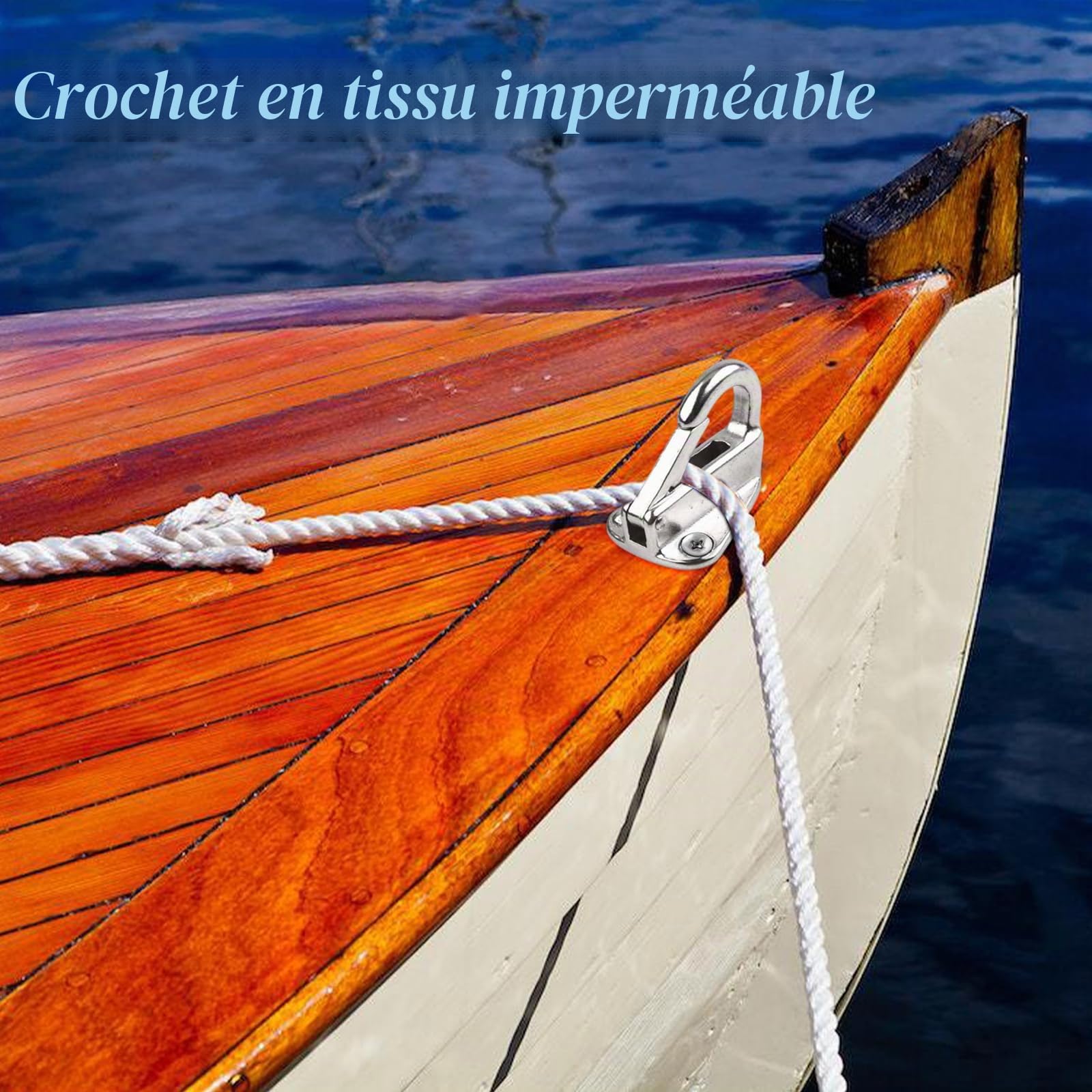 Lot de 10 crochets de fixation de bâche en acier inoxydable avec 20 vis, crochets métal pour filets de remorque et de sécurité