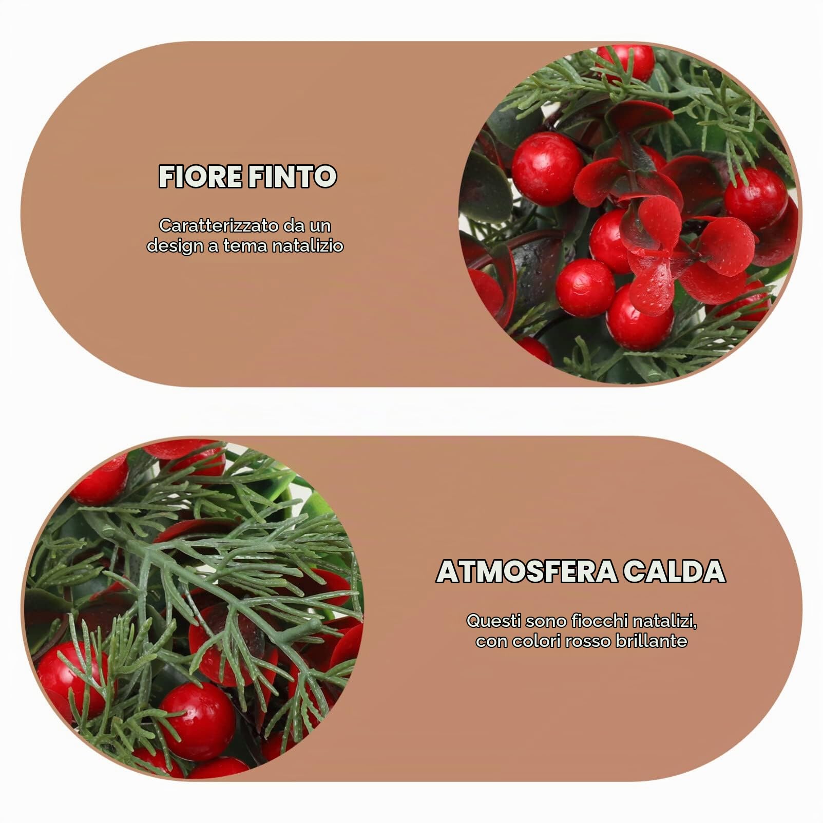 Baluue Ghirlanda Natalizia, Ghirlanda Di Natale Artificiale Per D'ingresso 35 Cm Ghirlanda Di Bacche Rosse Con Bacche Rosse Aghi Di Pino Pigne Decorazioni Natalizie Per Parete Decorazioni Natalizie