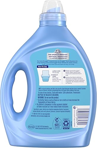 Miniatura 6 de Snuggle Fabric Softener Liquid, Ultra Concentrated, 80 Oz, 200 Medium Loads, Blue Sparkle Fabric Conditioner, Long-Lasting Fresh Scent, Softens,