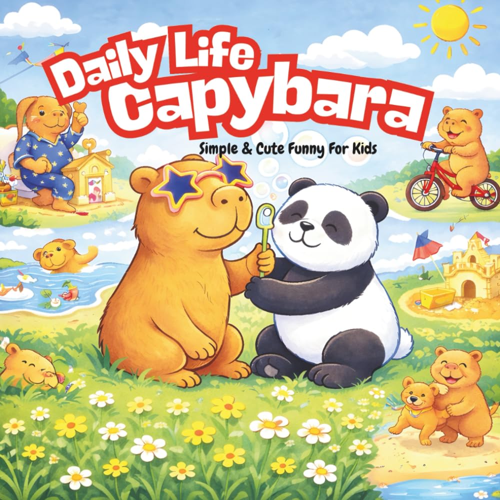 Daily Life Capybara: Simple And Cute Coloring Funny For Kids