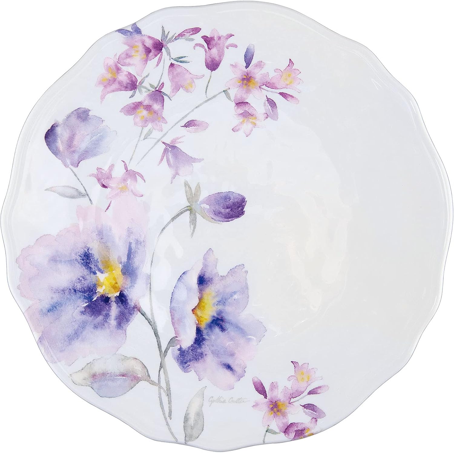 UPware 16 Piece Lavender Melamine Dinnerware Sets, Outdoor Dishes Set, Plates and Bowls Sets, Service for 4, Purple
