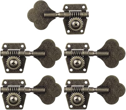 4R1L Vintage Open Gear Bass Tuners Machine Head for Jazz Precision Bass, Bronze