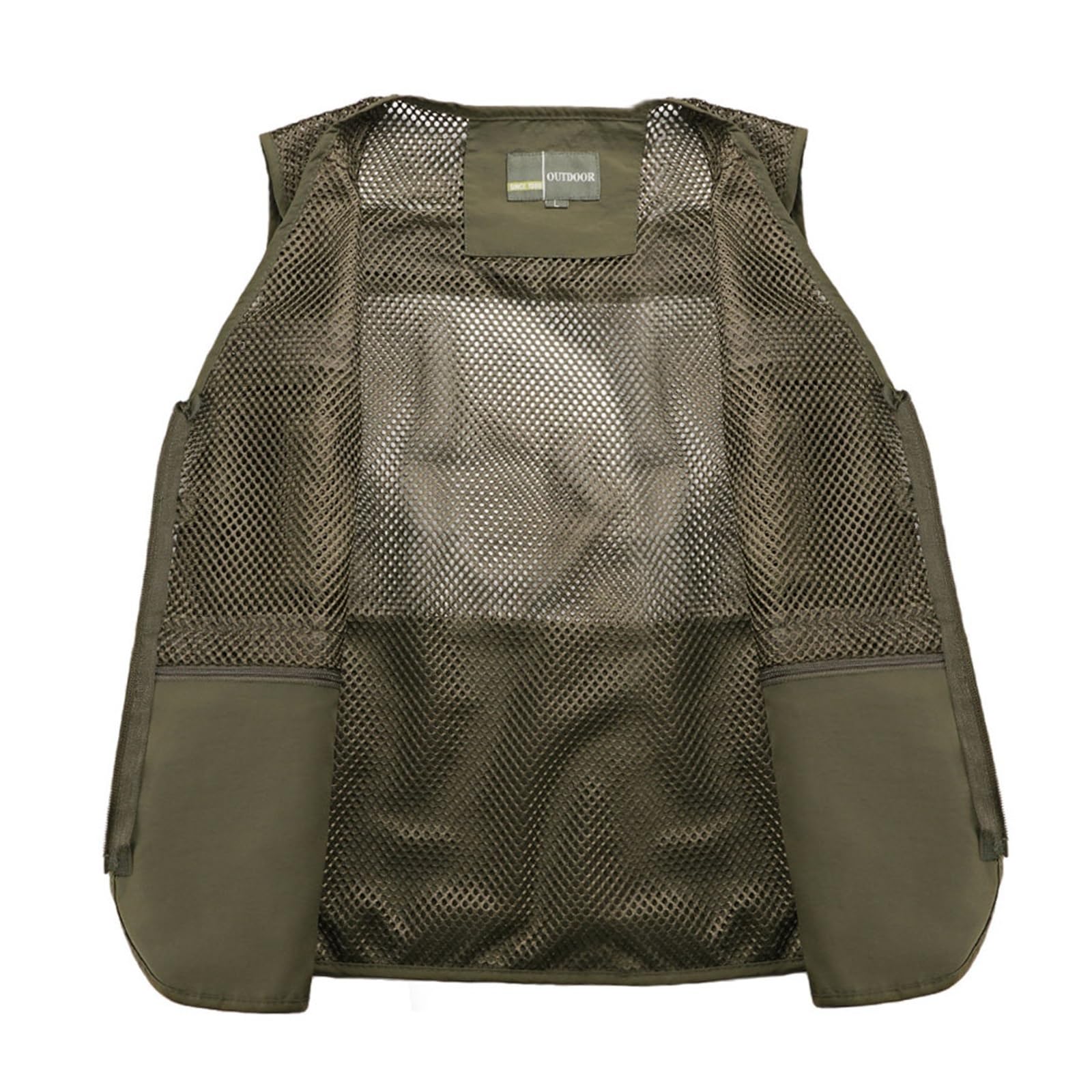 Chaleco de pesca para hombre para exteriores, con cremallera de malla