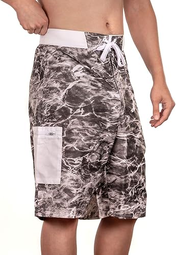 Vista 3 de TrailCrest Fishing Mossy Oak Elements - Pantalones cortos para hombre con bolsillos, protección solar UPF 50