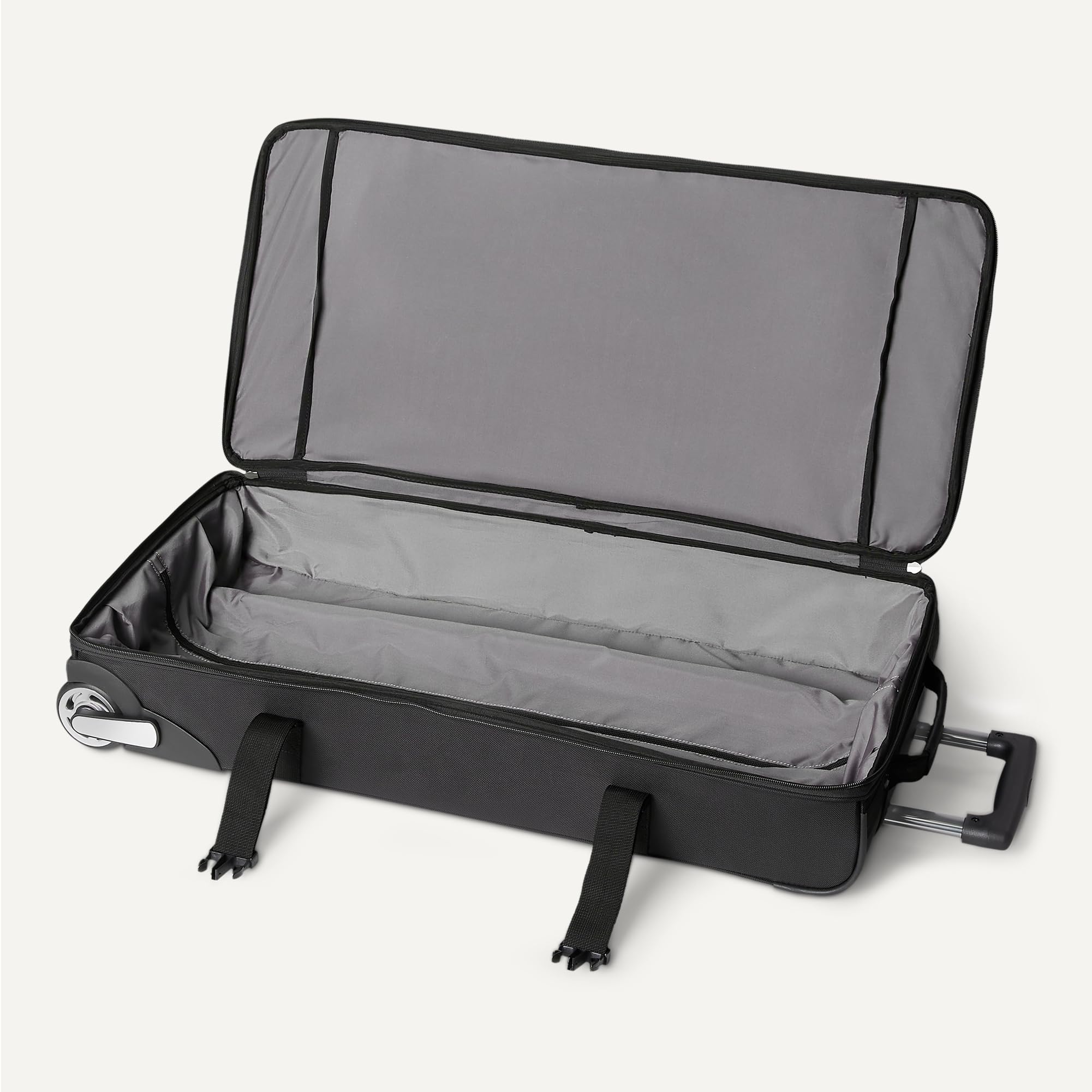 Amazon Essentials Reisetasche mit Rollen, 76,2cm, Aufgabegepäckgröße, Erweiterbar, mit Schuhfach und Teleskopgriff, Schwarz
