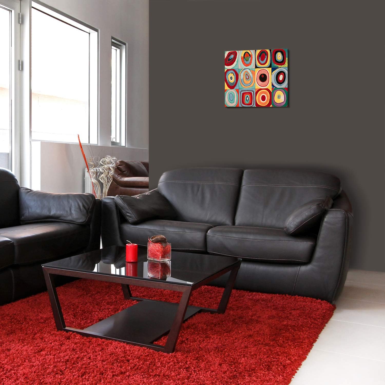 overstockArt Wassily Kandinsky Farbstudie Quadrate Color Study of Squares 11-Inch by 14-Inch Trivet/Wall Accent Tile, Felt Back