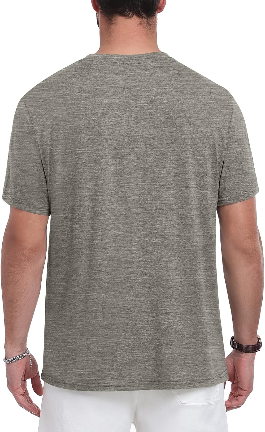 MLXSJ Men's Henley Shirts Casual Short Sleeve Button T-Shirt with Pocket