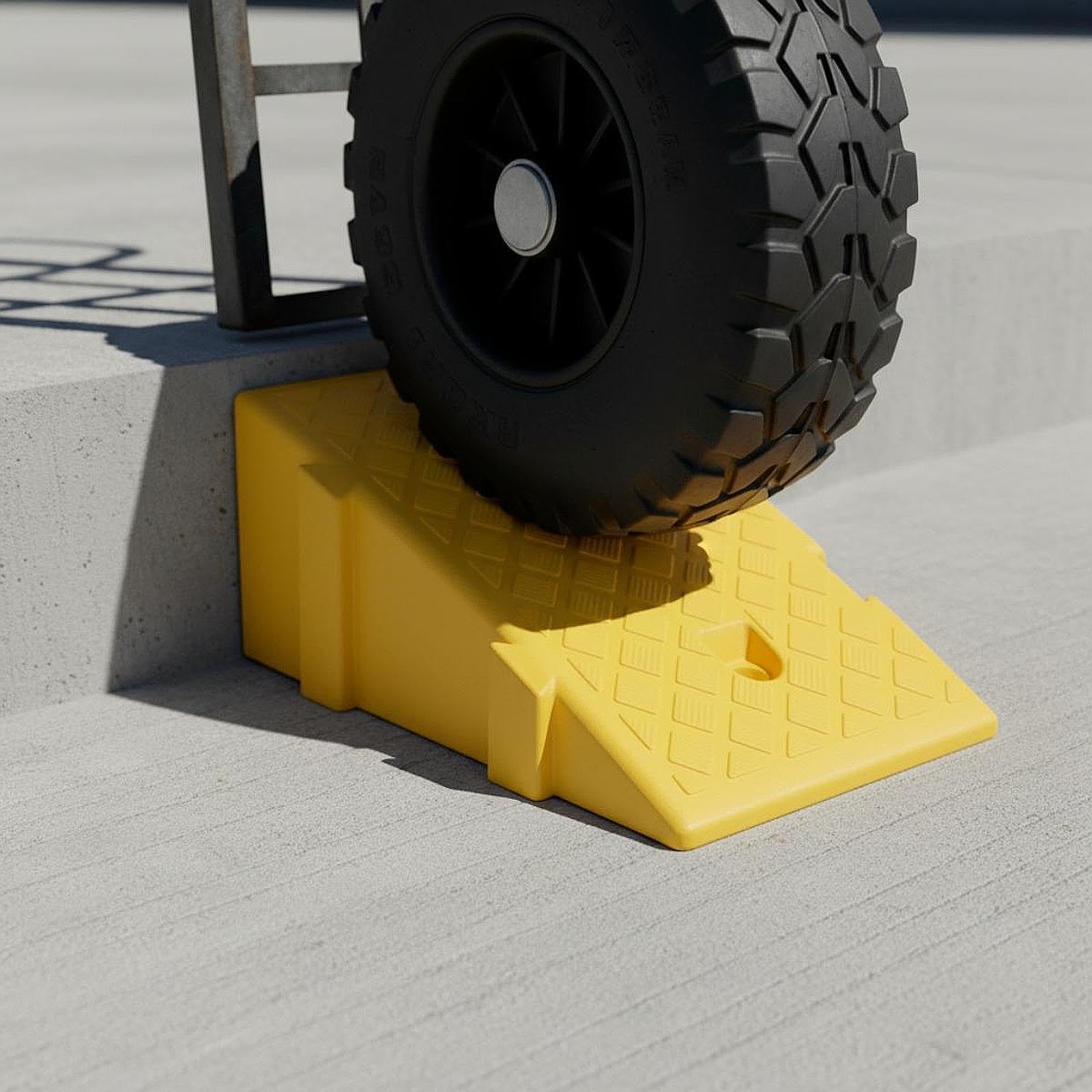 Rampa de Acceso para: Accesorios Ligeros Y Fáciles de Usar. Rampa Amarilla de Alta Visibilidad para Carretillas, Cortacéspedes, Coches Y Entradas, 19 cm