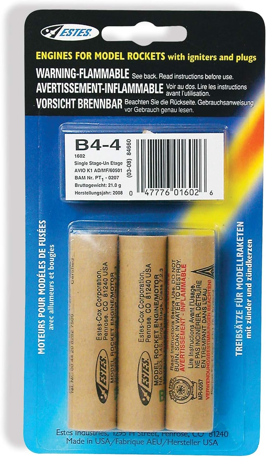 ESTES Rocket motors B4-4 (Pk3) D-ES1602