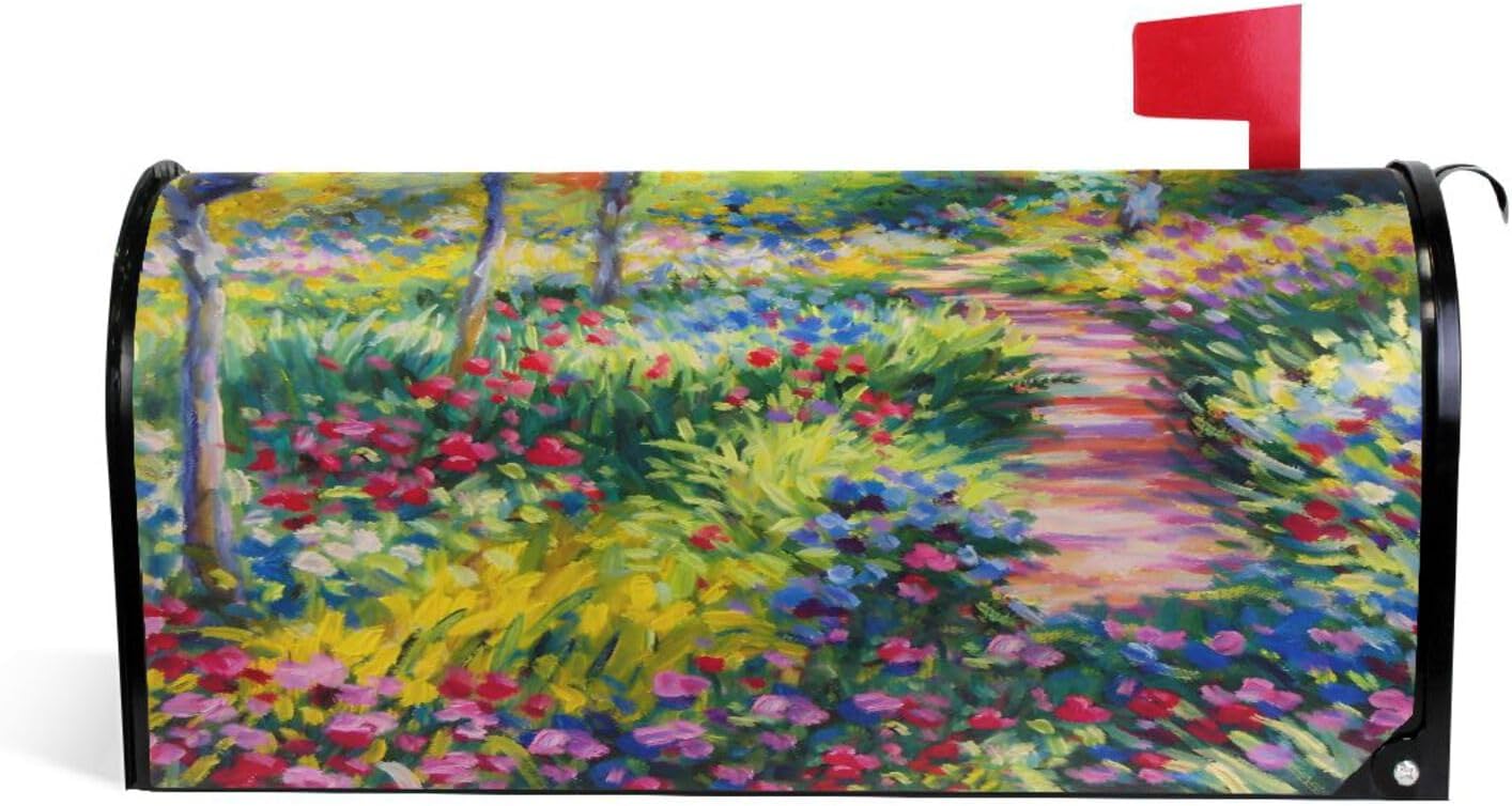WOOR Monet Painting Magnetic Mailbox Cover MailWraps Garden Yard Home Decor for Outside Oversized-25.5" x20.8"