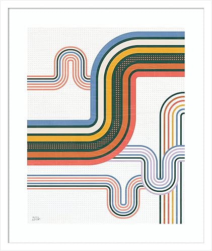 Miniatura 14 de Amanti Art Framed Wall Art Print 21x17 Retro Subway I Bright by Melissa Averinos, Abstract Wall Art, Mid Century Modern Decor, Small Poster Painting