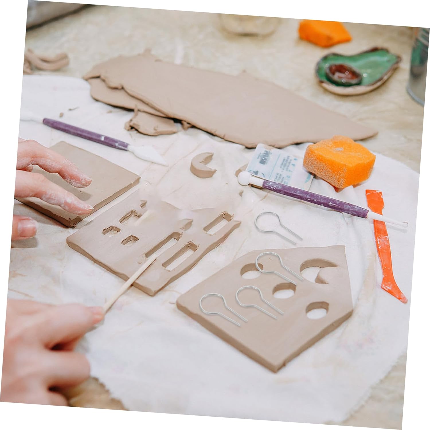 VILLFUL 500pcs Jewelry Hanging Burning Needles Pottery Firing Tools for Use Essential Accessory for Pottery Crafts