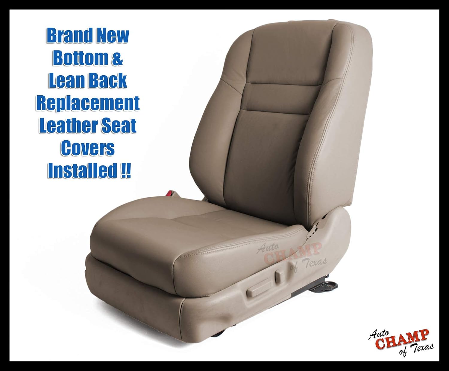 Driver-Side Lean Back Leather Seat Cover Compatible with 2003-2007 Honda Accord 4DR EX, SE, LX - New Ivory Tan