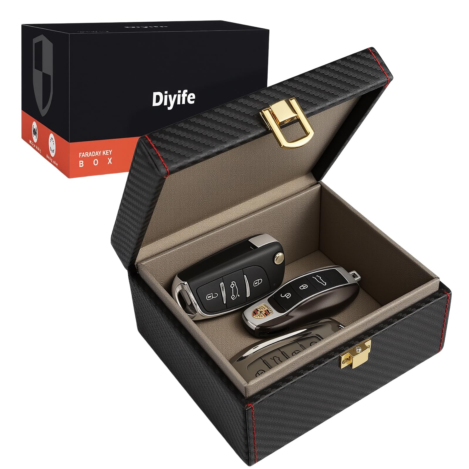 Diyife Keyless Go Faraday Box für Autoschlüssel, RFID Signal Blocker, Anti-Diebstahl, 14x12,3x7,4cm