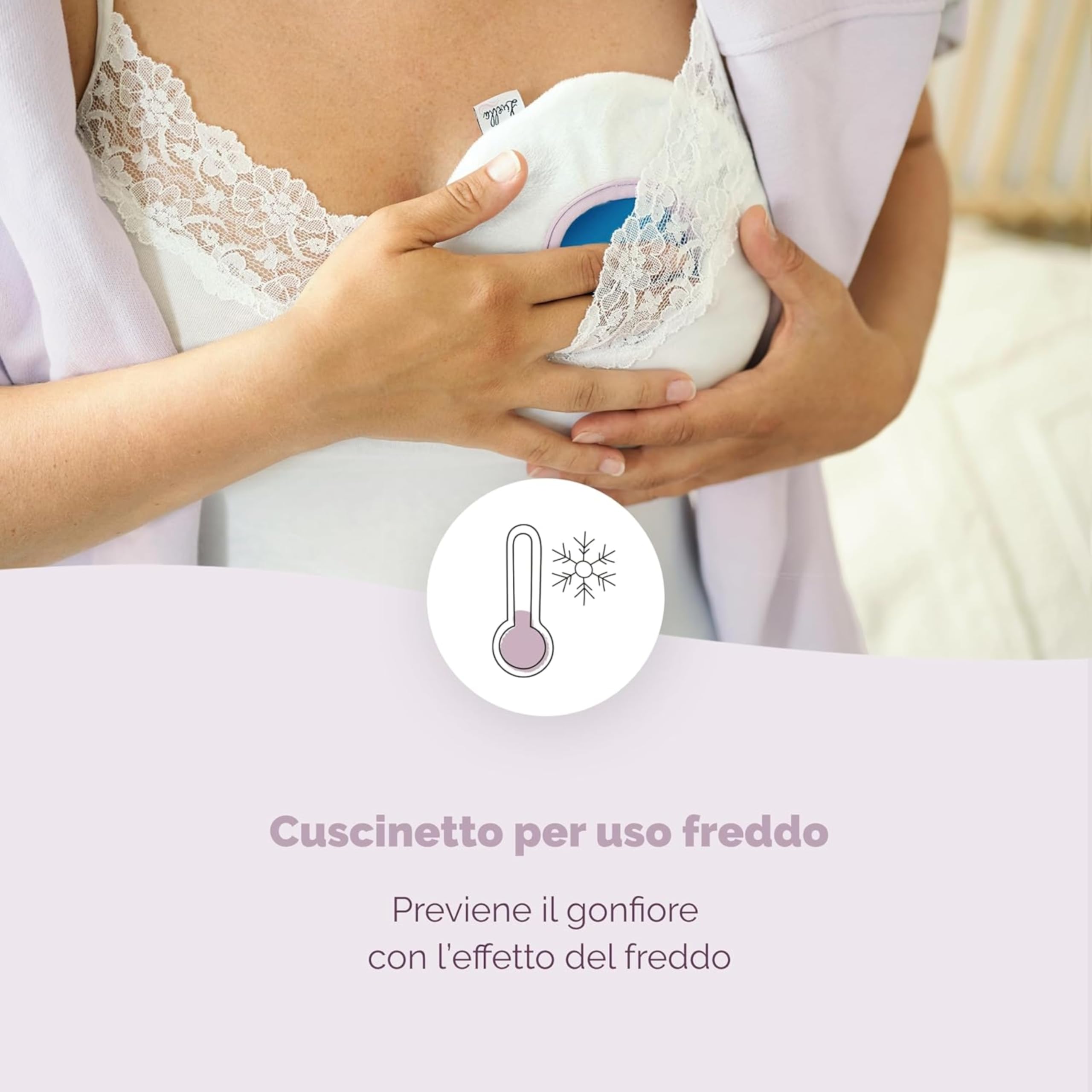 Cuscinetto in gel per il seno Livella 3 in 1 - uso a freddo e a caldo per l’allattamento - Utilizzabile con il tiralatte - Dona sollievo e stimola il flusso del latte - 2 pad e 2 custodie protettive