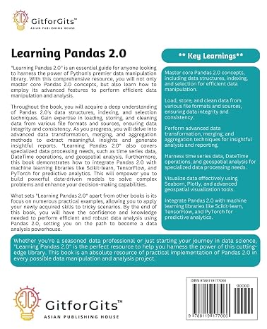 Learning Pandas 2.0: A Comprehensive Guide to Data Manipulation and Analysis for Data Scientists and Machine Learning Professionals