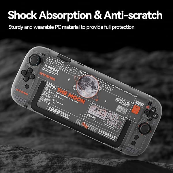 GeekShare Hard Case Compatible with Switch 2 (2025), Anti-Scratch Transparent Protective Cover Compatible with Switch 2 with Detachable JC handle, The Moon - 2