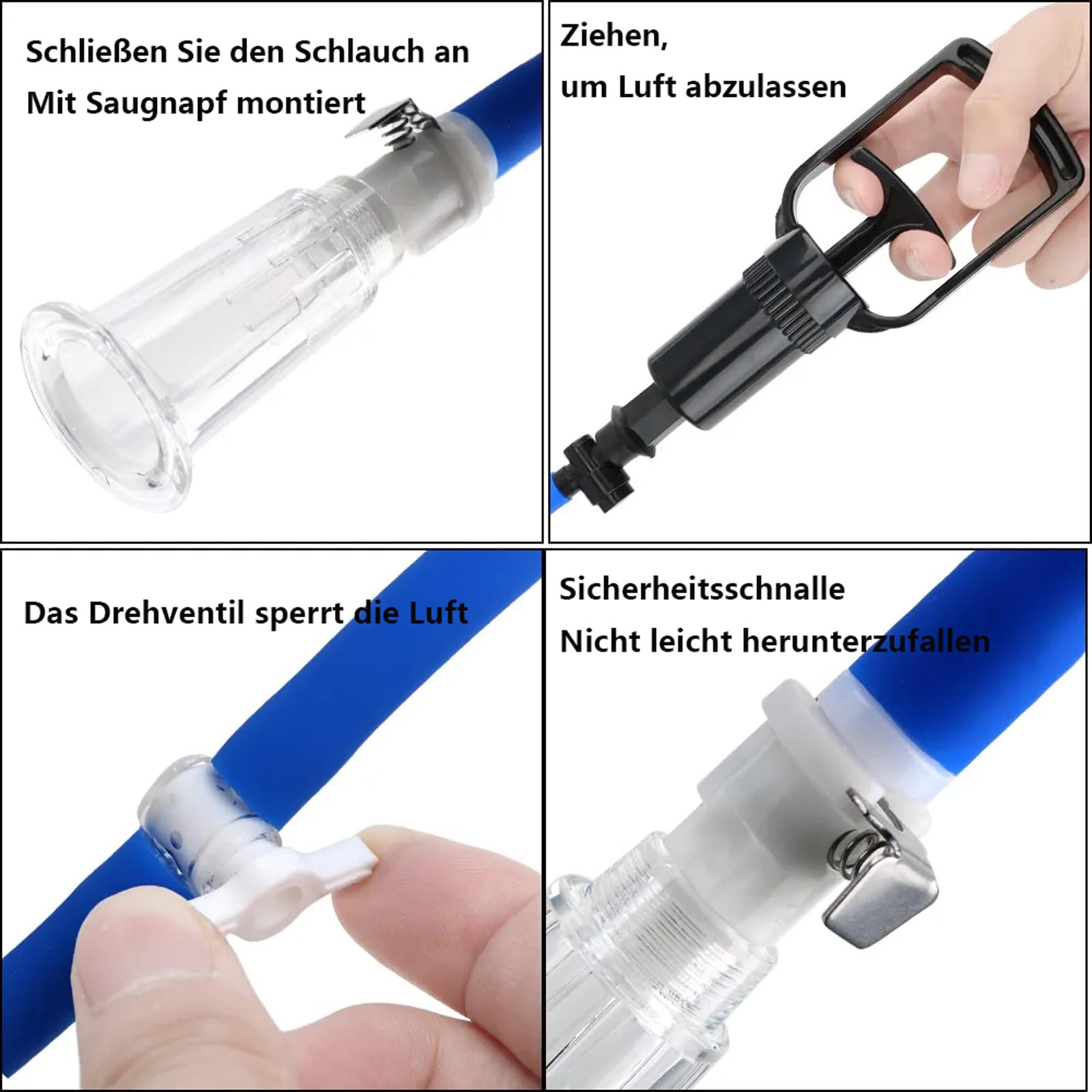 Aspirateur de tétons SM, puissance d'aspiration, pompe à tétons, pompe à seins, agrandissement des seins, succion du clitoris, jouet sexuel SM for femmes(Blau)