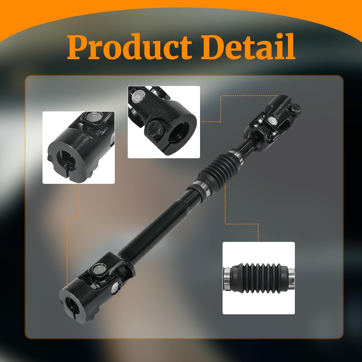 Lower Intermediate Steering Shaft with U-Joint Fits Jeep Wrangler 2007-2019 & Wrangler JK 2018, Replaces OE# 425-289, 55351281AB, 55351281AC