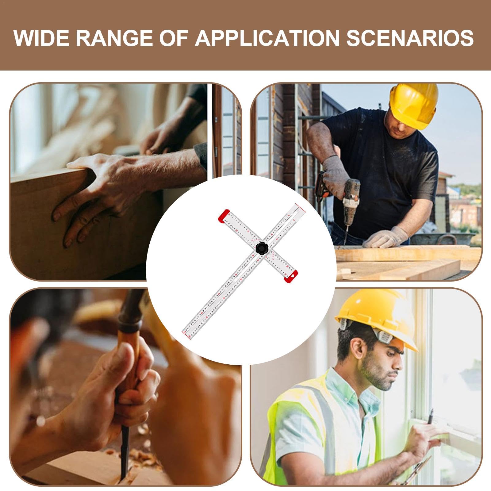 Strumento quadrato a T, righello di posizionamento per foratura, per la lavorazione del legno, righello quadrato a T, per lavori di falegnameria, layout e strumenti di misurazione | per la lavorazione del legno, righello quadrato a T, per lavori di falegn