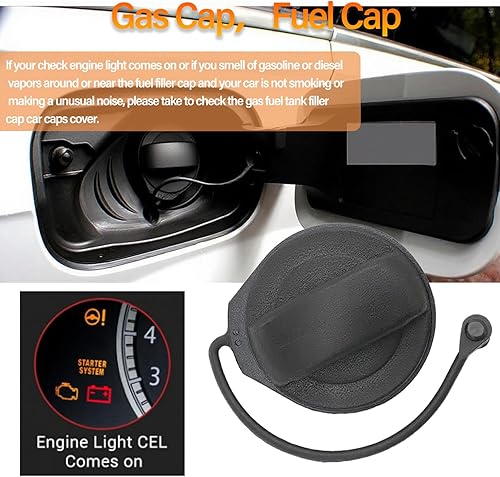 Miniatura 2 de Tapa de gasolina compatible con V-olkswagen S-koda A-udi A1 A2 A3 A4 A6 A8, 1J0201550A Bloqueo del tanque de combustible con cable de prevención de