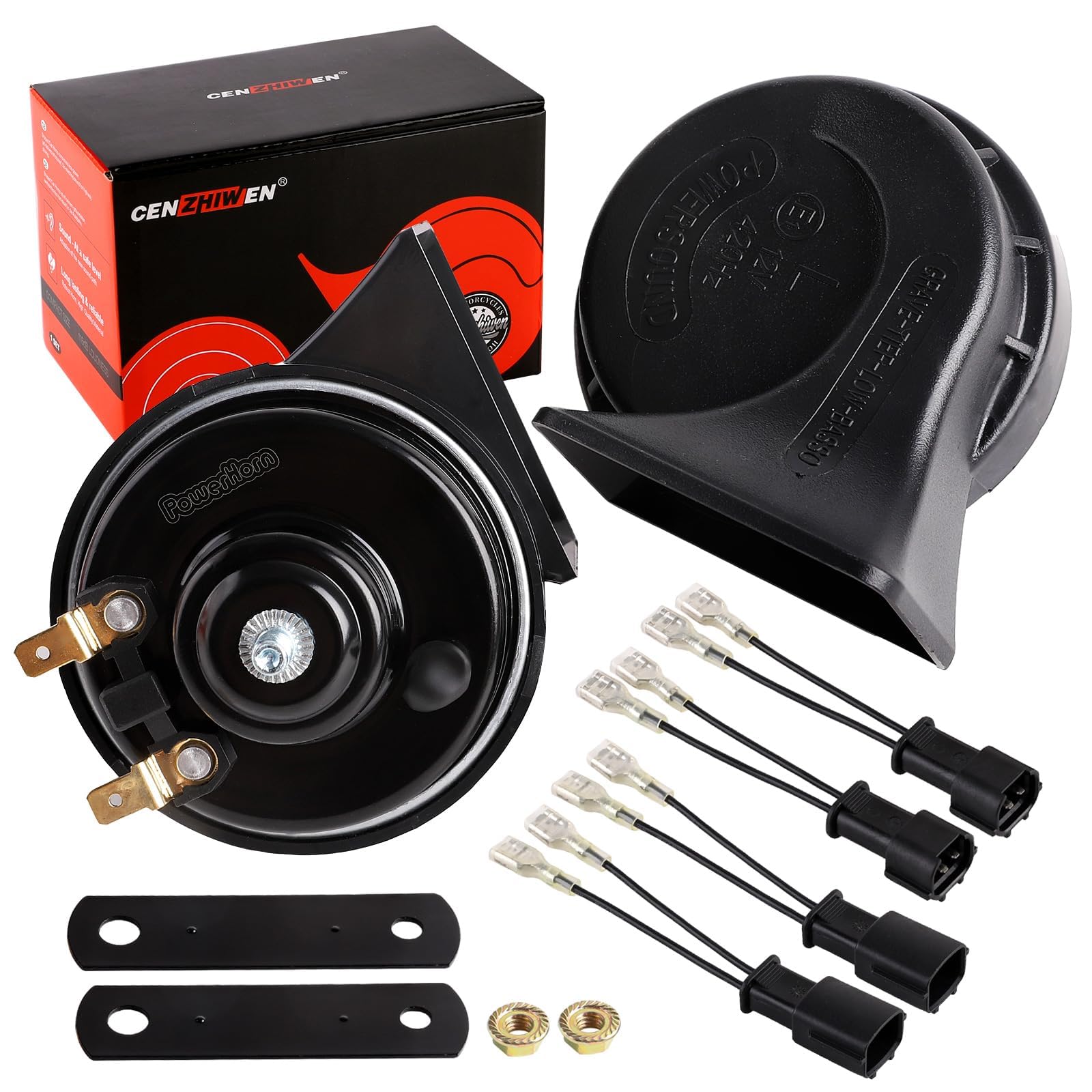 130dB Loud Snail Car Horns (2-Pack): High/Low Tone Replacement for Hyundai/Kia