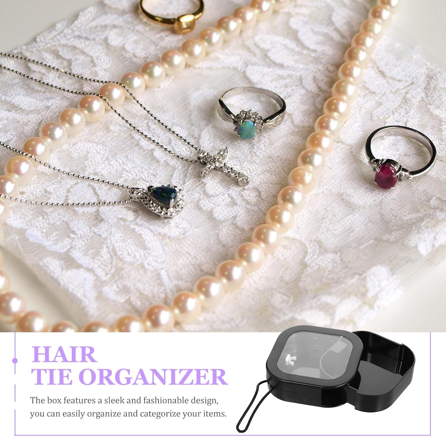 4pcs Portable Hair Clip Organizer and Hair Tie Storage Travel-friendly Jewelry Box for Clips Scrunchies and Accessories Compact and Lightweight Design