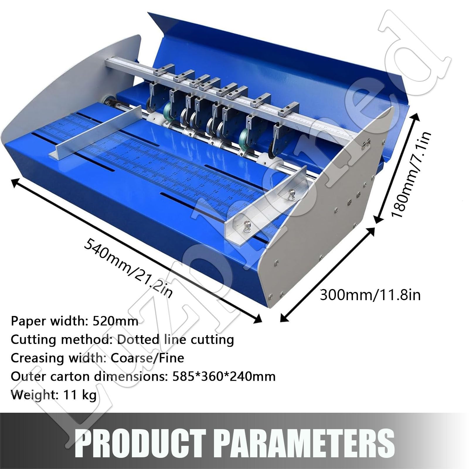 Cortador perforador de papel ajustable, máquina de puntuación de 460 mm para tarjetas, billetes, documentos, invitaciones