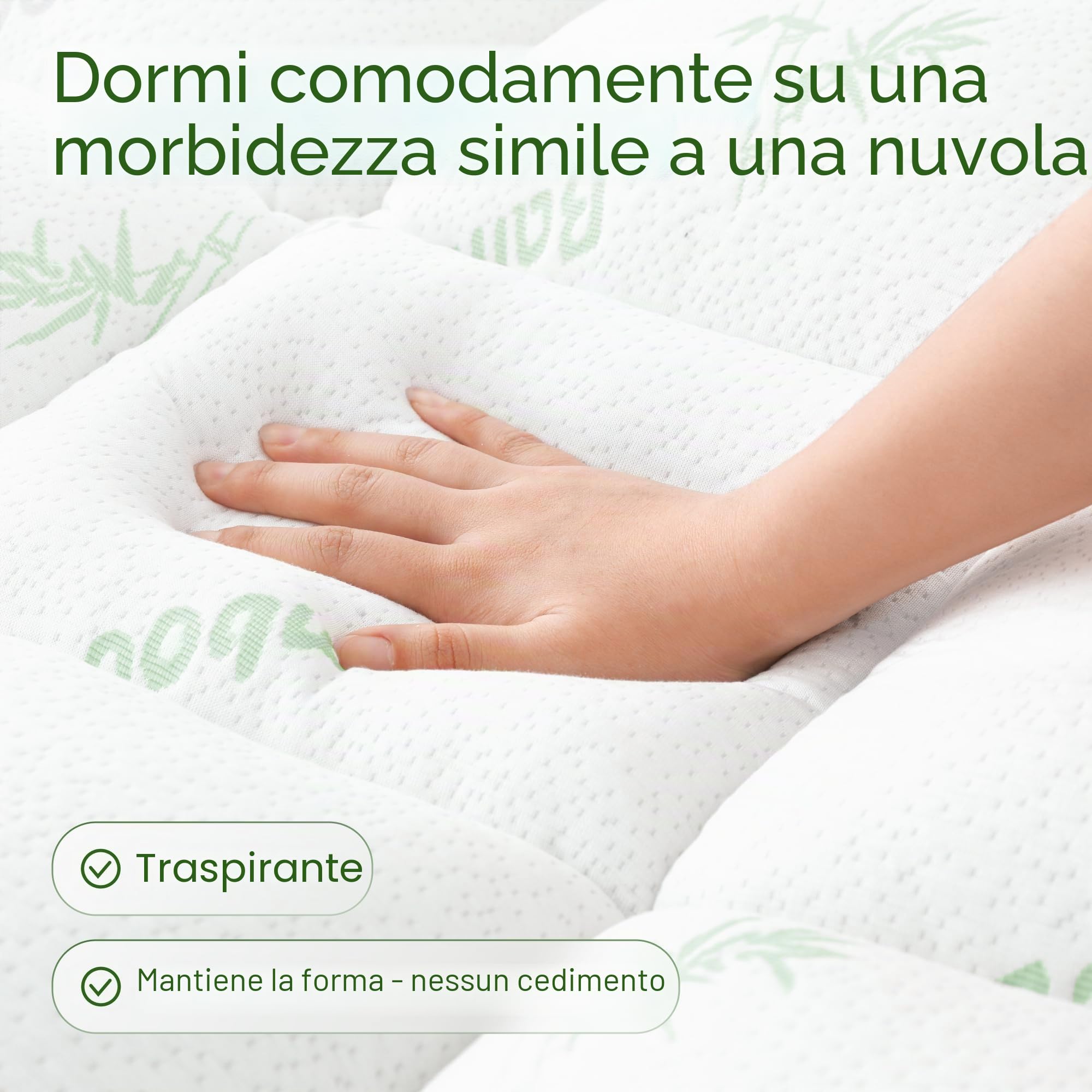 Niagara Topper singolo 99 x 190 cm in bambù - Traspirante e fresco, progettato per alleviare il mal di schiena - Il coprimaterasso con tasca profonda si adatta a materassi 20x50 cm