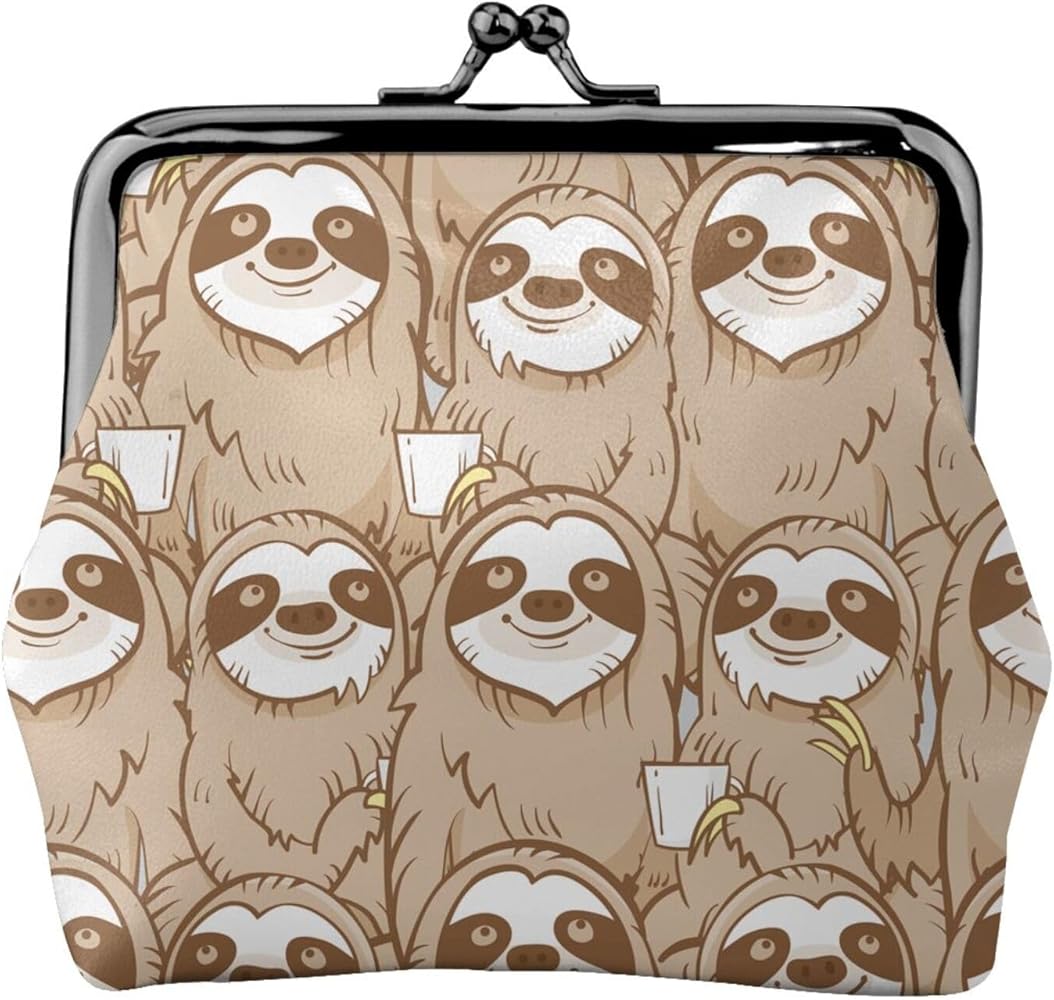 Amazon | おもしろ ナマケモノ 顔 なまけもの 小銭入れ がま口財布 レザー 可愛い ミニウォレット おしゃれ コインケース ミニ財布  小物入れ 丸型小銭入れ 人気 萌えグッズ プレゼント | SUMERE | 小銭入れ