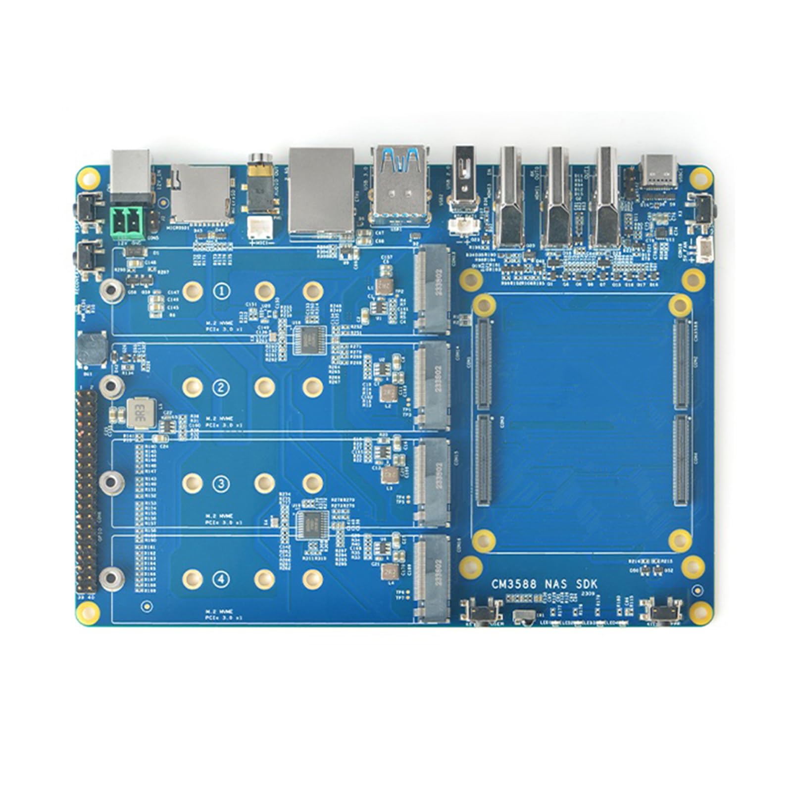 youyeetoo CM3588 Plus Mini NAS Platform, up to 8K Video, RK3588,OpenMediaVault fit,32GB LPDDR5, 4 x M.2 PCIe3.0 Socket, NAS Solutions, Home Server,Local Cloud Storage (NAS Carrier Board)