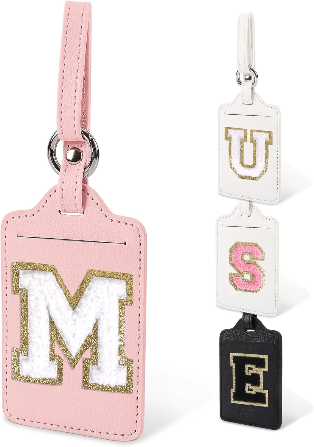 Personalized Initial Luggage Tags for Suitcases, Cute PU