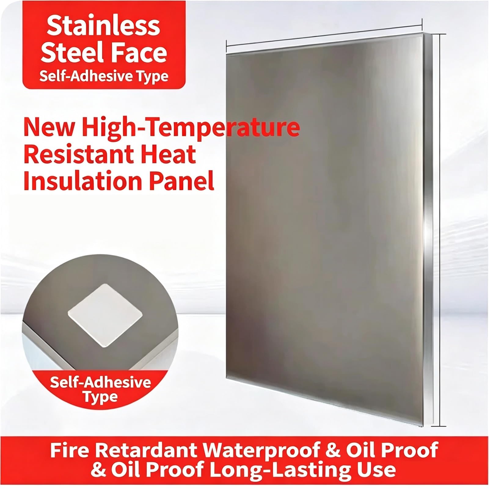 Panel de aislamiento térmico para cocina, placa aislante para refrigerador | Protector térmico cocina 21 mm, adhesivo o magnético, impermeable y fácil de limpiar(Adhesive mount,30X60cm)