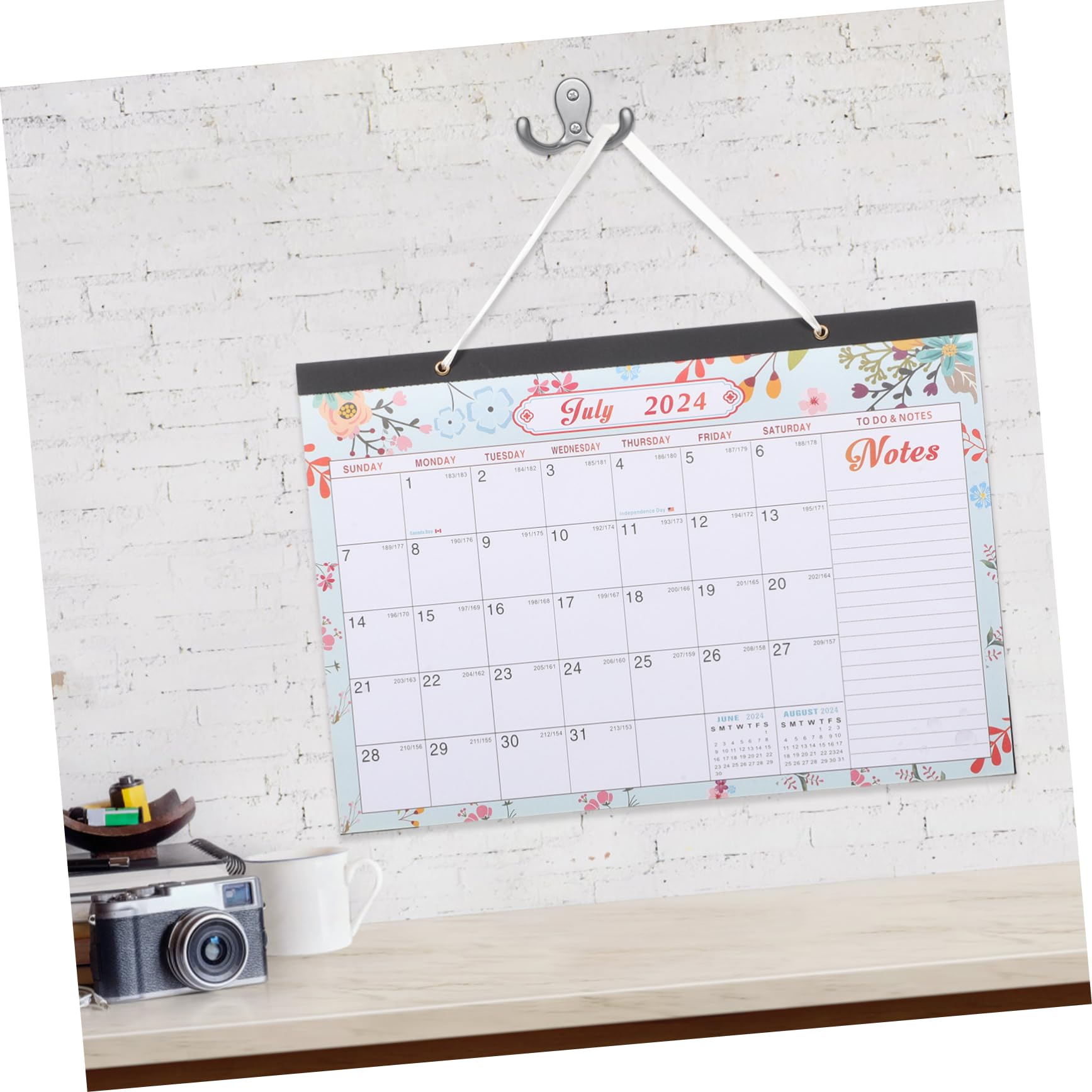 4 Piezas calendario de escritorio decoración de pared decoracion de pared planificador anual 18 calendario de mensual calendario colgante de oficina calendario impreso claro