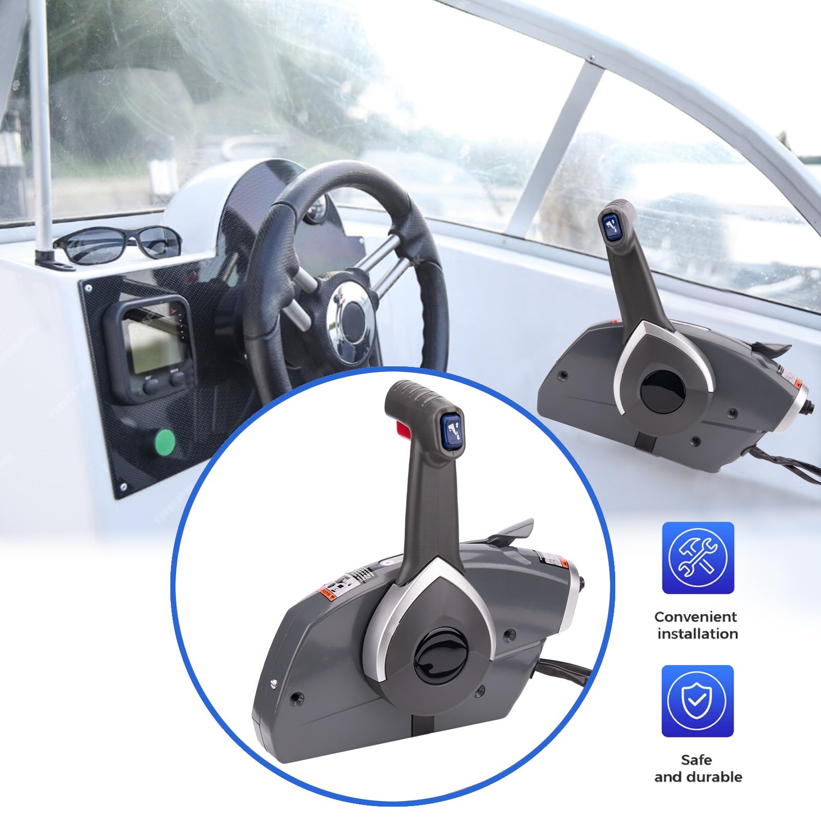 Außenbord-Fernbedienungsbox Drosselklappe für BRP Johnson Evinrude 5006180 Side Mount Boat Remote Control Box