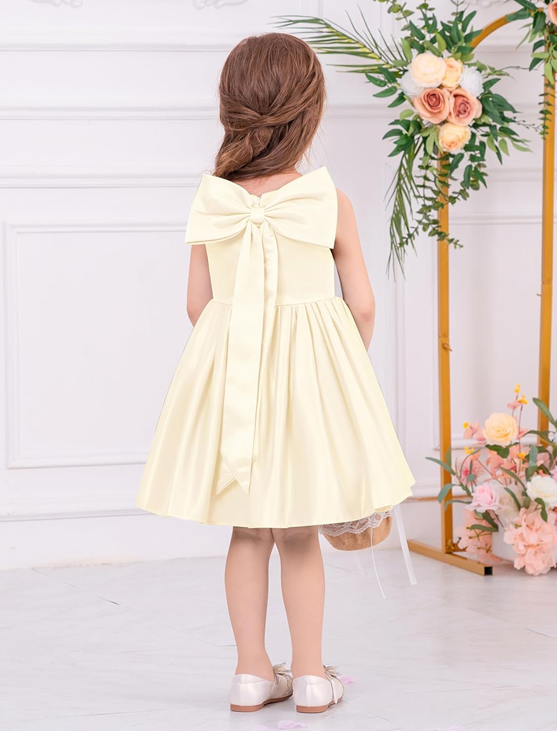 IDOPIP Flower Girl Bowknot Tutu Dress for Kids Baby Princess Wedding Bridesmaid Birthday Party Pageant Baptism Dresses 6M-10T - Image 6