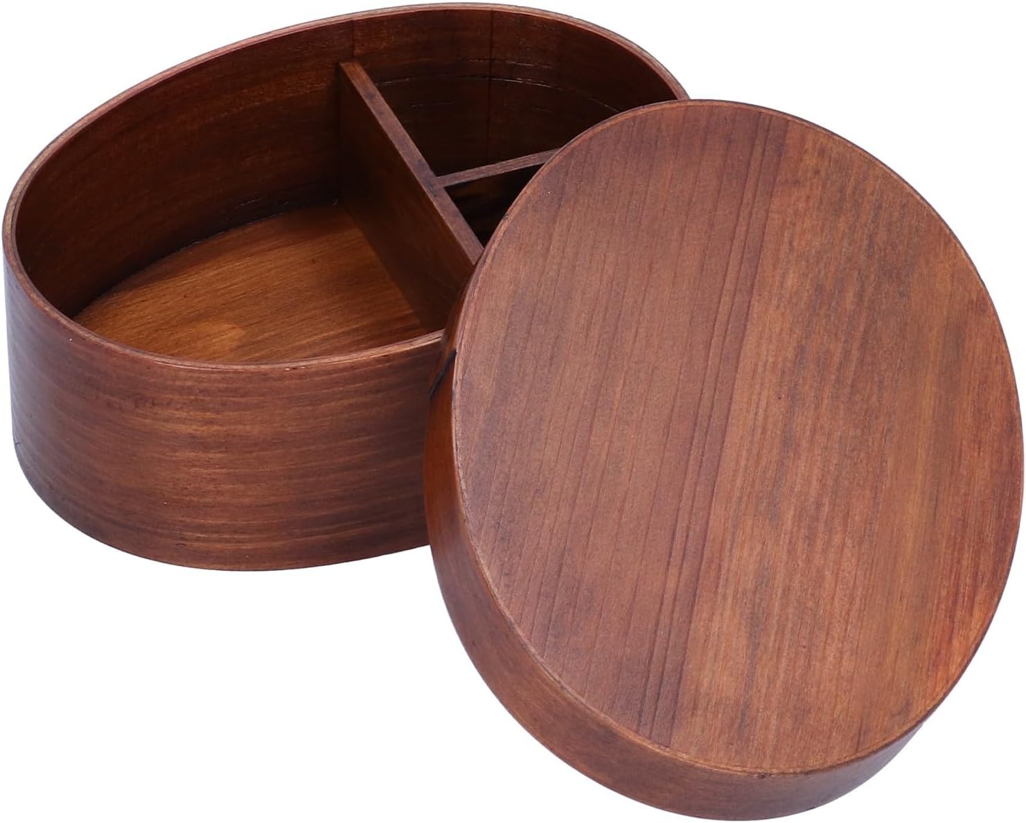 LIZEALUCKY Japanese Bento Box Wood Lunch Boxes Adult Wood Bento Box Handmade Natural Wooden Sushi Box Tableware Bowl Food Container 3 Compartment Storage