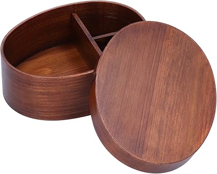 LIZEALUCKY Japanese Bento Box Wood Lunch Boxes Adult Wood Bento Box Handmade Natural Wooden Sushi Box Tableware Bowl Food Container 3 Compartment Storage