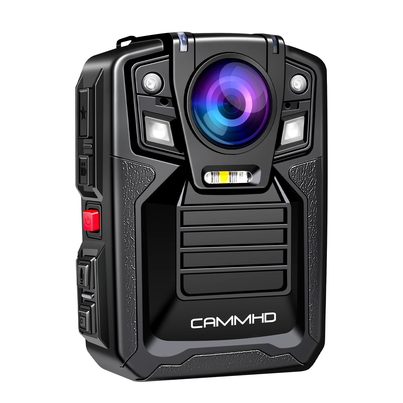 CAMMHD V8-512GB 4K Body Camera with Audio and Video Recording, 2160P Body Cam Two Battery 4400mAh Work 14H, H.265 Video Recorder, IP68 Waterproof,