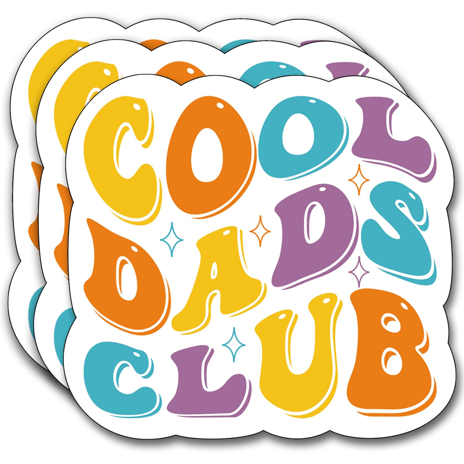 (3Pcs) Cool Dad's Club Sticker, Decal Gifts Dad Decorate Books Laptop Phone Water Bottles Kindles Stickers Tumbler Sticker Waterproof Vinyl Decorate