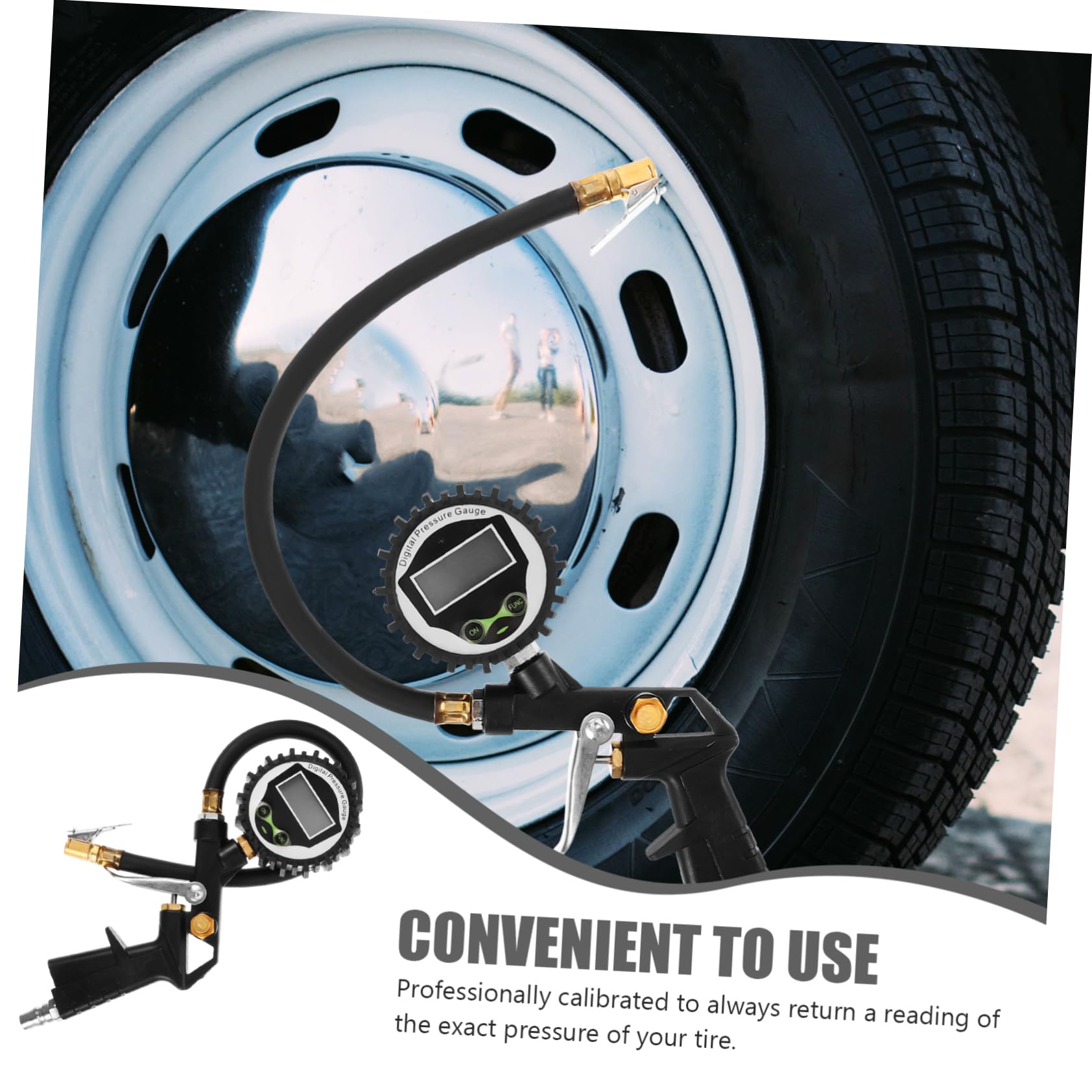 Digitales Luftdruckmessgerät 0 bis 60 Psi, Silber, für Suv