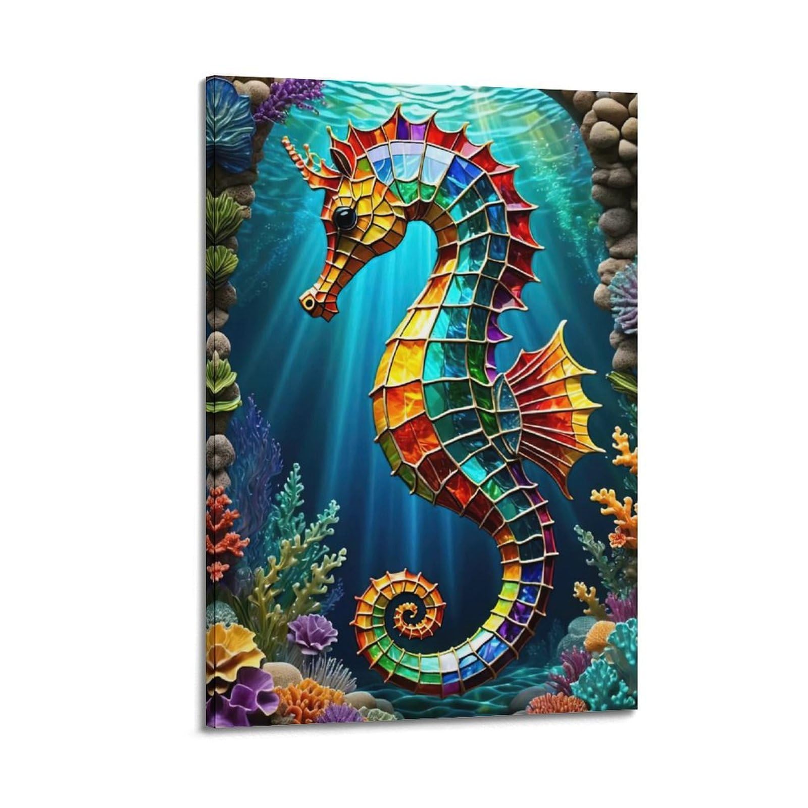 CXHJCA Animal Poster Seahorse Dreamscape Poster Decorative Painting Canvas Wall Posters And Art Picture Print Modern Family Bedroom Decor Posters 16x24inch(40x60cm)